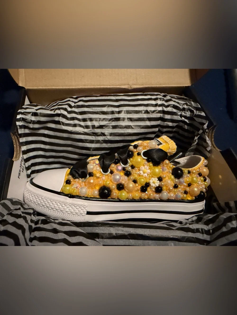 Custom Hand beaded Converse Chuck Taylors